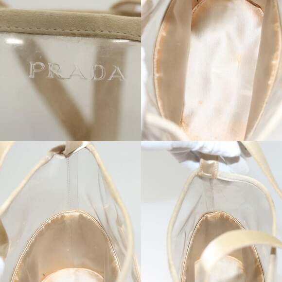 PRADA Hand Bag Vinyl Clear Beige - Picture 11 of 12